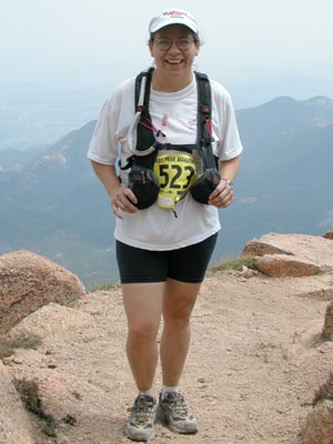 Jackie Burhans - Smiling due to attack of Altitude Stupidity Jackie Burhans - Smiling due to attack of Altitude Stupidity